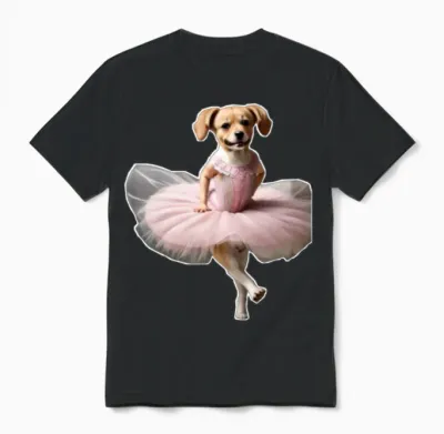 Dancing Dog Unisex T-Shirt - Black