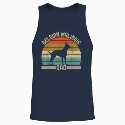 Belgian Malinois Dad Unisex Tank Top - Navy