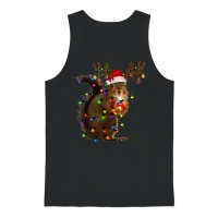 Funny Squirrel Christmas Reindeer Christmas Lights Unisex Tank Top - Black – 1