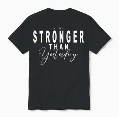Fitness Backprint Slogan Jogging Training Motivation Sports T-Shirt, Black Unisex T-Shirt - Black