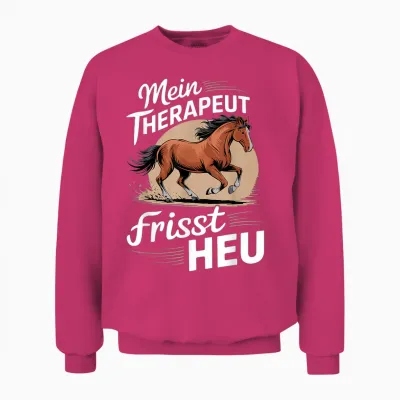 Pferdeliebhaber Pferd Damen Reiten Mein Therapeut Frisst Heu Unisex Sweatshirt - Heliconia
