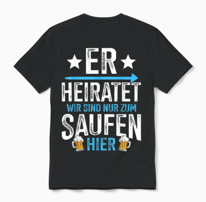 Er Heiratet Lustiges Junggesellenabschied Jga Unisex T-Shirt in Black