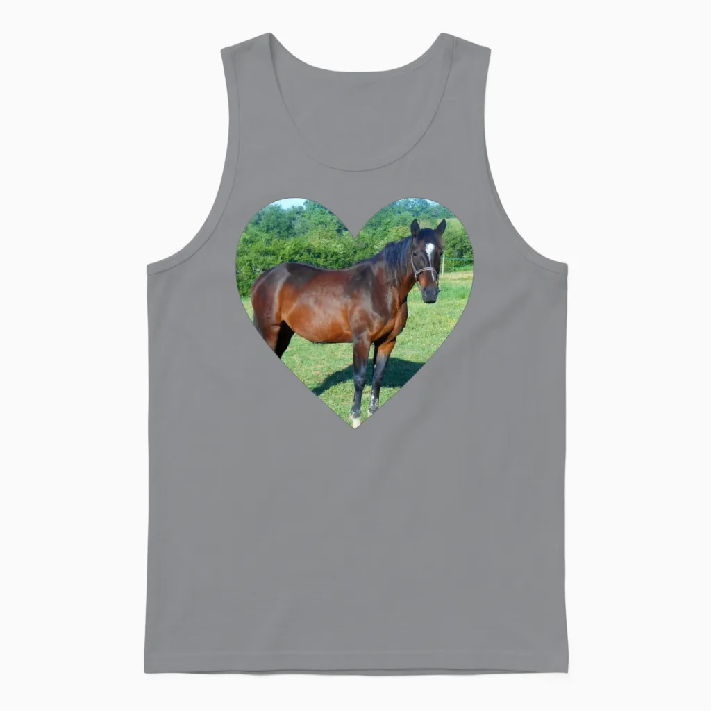 Horse Heart Design Lovers Unisex Tank Top in Sport Grey