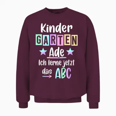 Kinder Kindergarten Ade Kita Abgänger 2026 Kindergarten Abschluss Unisex Sweatshirt - Maroon