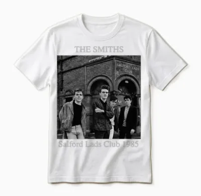 The Smiths Morrissey Salford Lads Club 1985 Stephen Wright Manche Longue Unisex T-Shirt - White