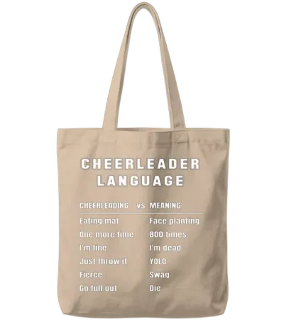 Funny Cheerleader Language Cheerleading Slang Mean Tote Bags - Natural