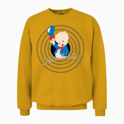 Looney Tunes Porky Pig Unisex Sweatshirt - Gold