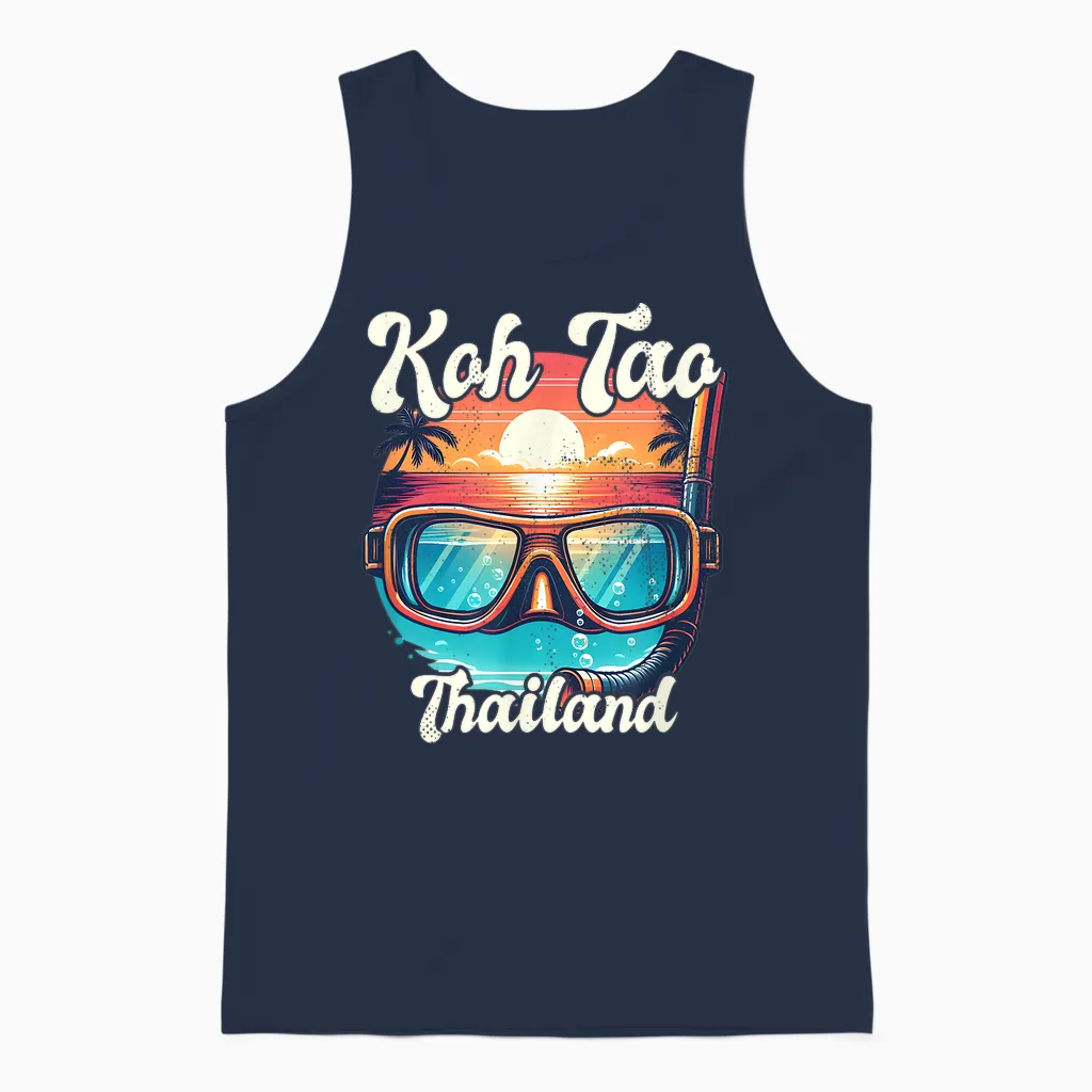 Koh Tao Thaïlande Snorkeling Unisex Tank Top in Navy