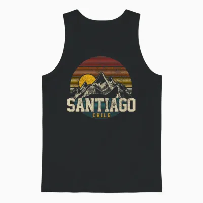 Santiago Chile Mountains Unisex Tank Top - Black