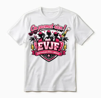 Evjf Femme Future Mariée Humour Original on Promet Rien ! Unisex T-Shirt - White