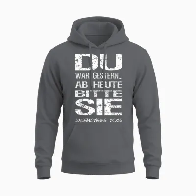 Jugendweihe 2026 Gästebuch Unisex Hoodie - Charcoal