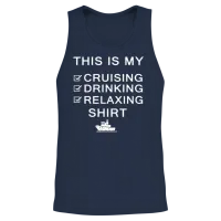 This Is My Cruising Drinking Relaxing Funny Cruise Unisex Tank Top - Navy – 2