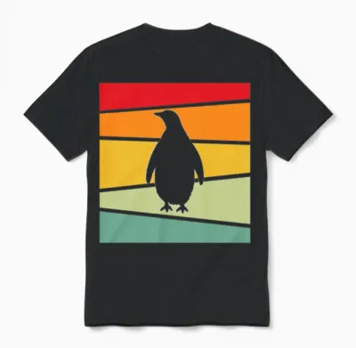 Penguin Retro Unisex T-Shirt - Black