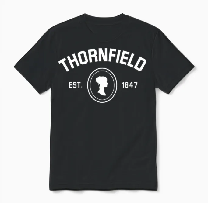 Jane Eyre Charlotte Bronte Thornfield 1847 - Book Unisex T-Shirt in Black