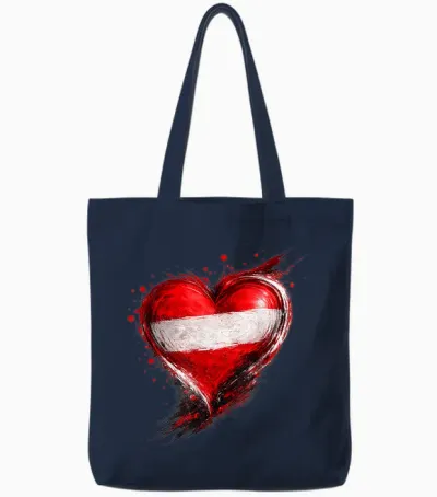 österreich Shirt österreicher Herz Herren & Damen Austria Tote Bags - Navy