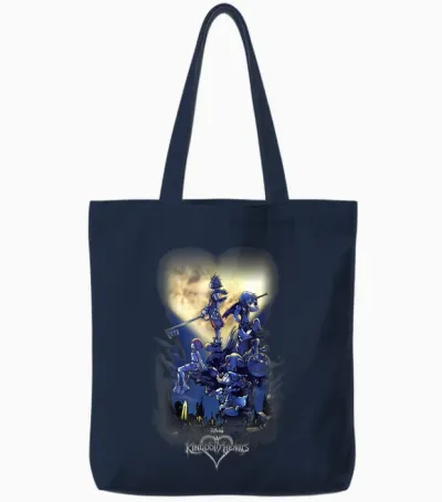 Disney Kingdom Hearts Group Shot Logo Tote Bags - Navy