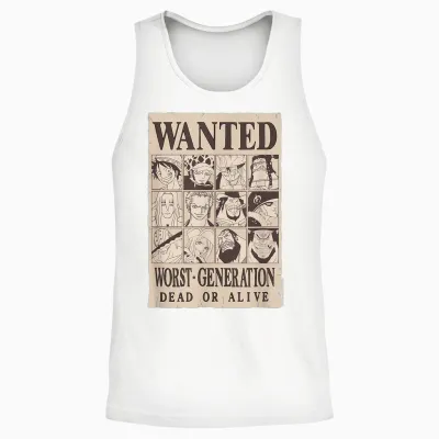 One Piece Anime Worst Generation Wanted Poster Collage Unisex Tank Top - White