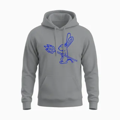 Rabbit Devil Demon Evil Satan Hell Trident Costume Unisex Hoodie - Sport Grey