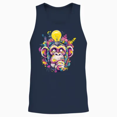 Tête D'ampoule Colorée En Forme De Singe Unisex Tank Top - Navy