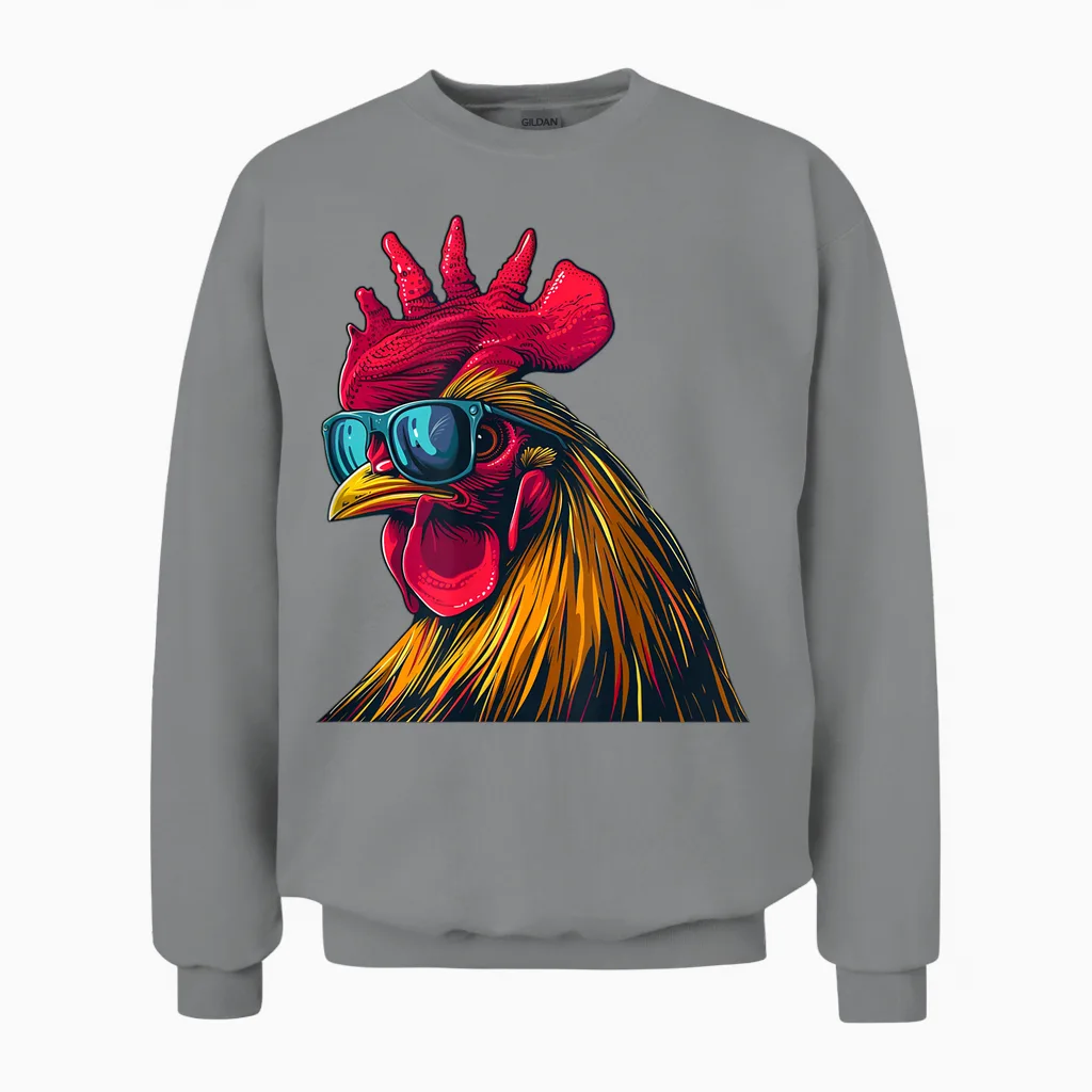 Cooles Hahn Sonnenbrille Kostüm Für Jungen Und Mädchen Unisex Sweatshirt in Sport Grey