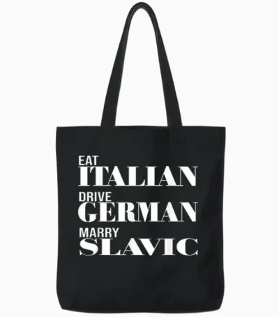 Lustiges Auto Meme Fahren Essen Italienisch Fahren Deutsch Heiraten Slawisch Tote Bags - Black