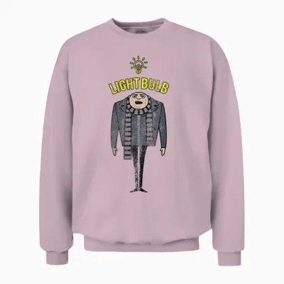 Despicable Me, Portrait of the Bulb T-Shirt, White, S Unisex Sweatshirt - Light Pink