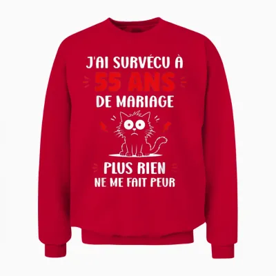 Couple 55 Ans Blague Humour Anniversaire De Mariage 55 Ans Unisex Sweatshirt - Red