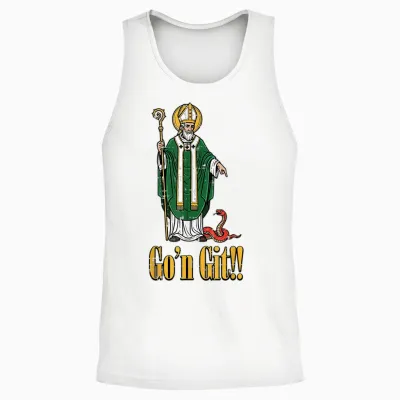 St Patrick Snake Gon Git Funny Saint Paddys Women Men Unisex Tank Top - White