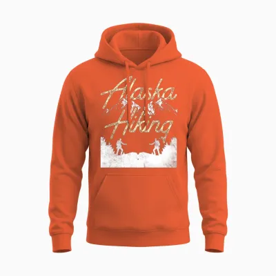 Alaska Hiking Hike Nature Hiker Unisex Hoodie - Orange