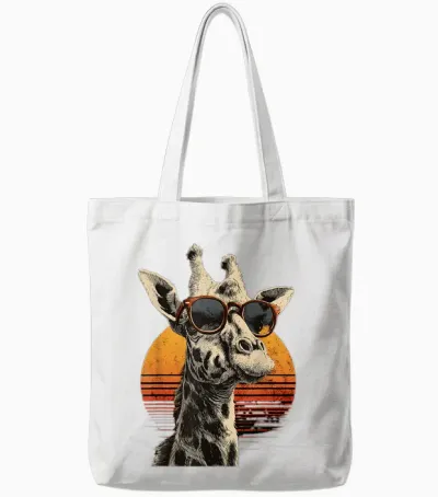 Girafe Avec Lunettes De Soleil Wildlife Safari Girafe Amoureux Des Animaux Tote Bags - White