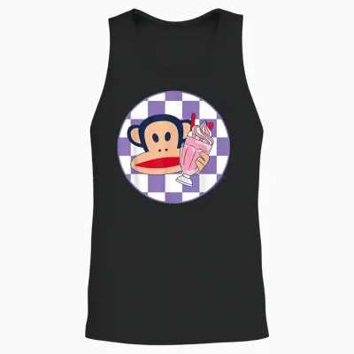 Paul Frank Milchshake Julius Monkey Diner Unisex Tank Top - Black