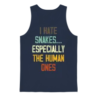 I Hate Snakes Especially the Human Ones Unisex Tank Top - Navy – 1