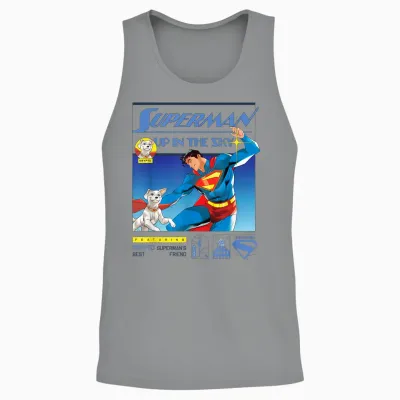 Superman (2025) Up in the Sky Featuring Krypto Unisex Tank Top - Sport Grey