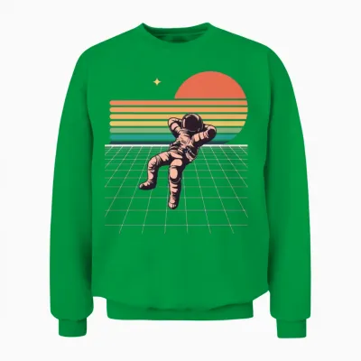Retro Astronaut Unisex Sweatshirt - Irish Green