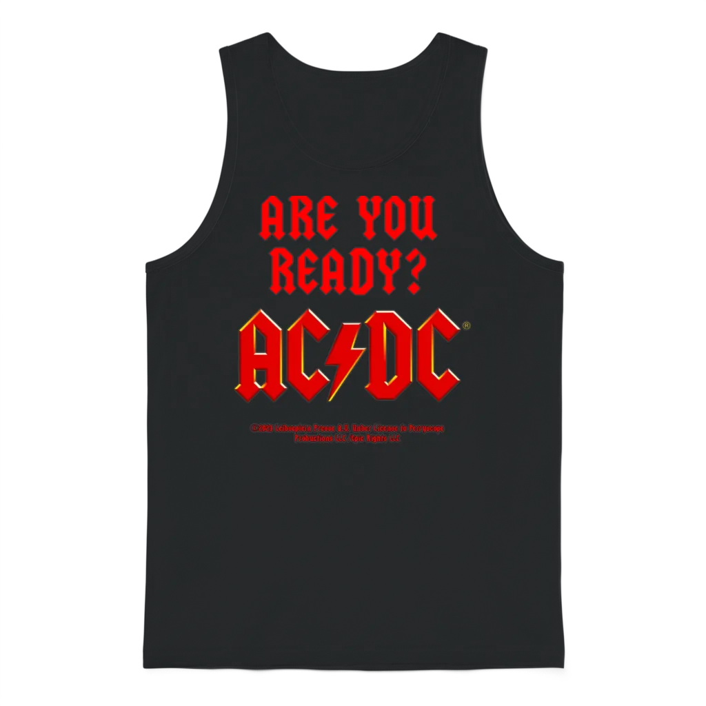 Ac/dc Red Logo Are You Ready? Unisex Tank Top - Black