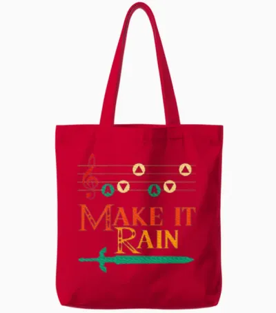 Make It Rain Motivational Quote Tote Bags - Red