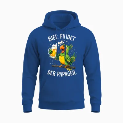 Bier Findet Der Papageil Unisex Hoodie - Royal