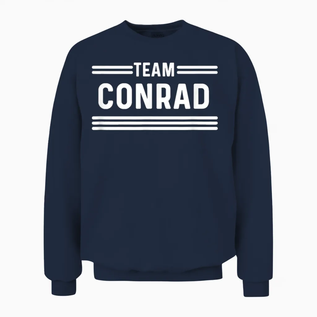 Team Conrad - Familienname Unisex Sweatshirt in Navy