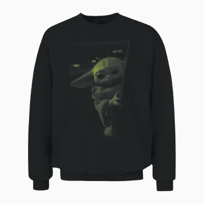 Star Wars: the Mandalorian Grogu Watching Unisex Sweatshirt - Black