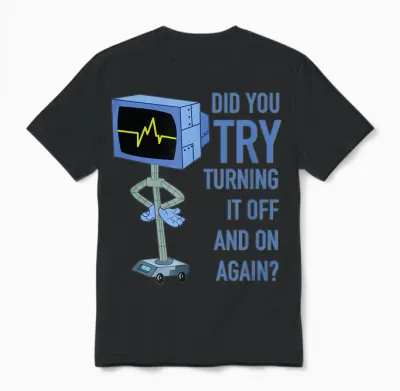 Mademark X Spongebob Squarepants - Karen Plankton - Did You Try Turning It off and on Again? Unisex T-Shirt - Black