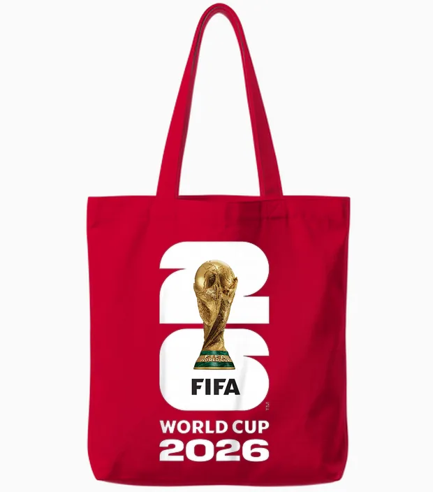 Kids Fifa World Cup26 Fifa Gold Trophy Tote Bags in Red