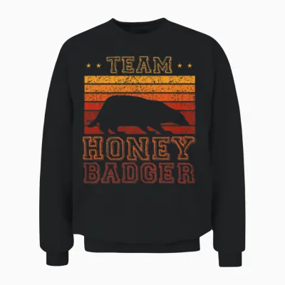 Retro Team Honey Badger Unisex Sweatshirt - Black