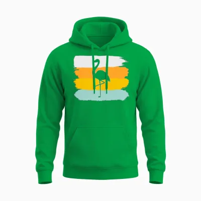 Flamingo Retro Unisex Hoodie - Irish Green