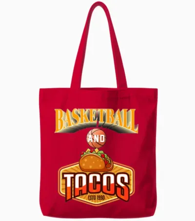 Basketball Fan Retro Tote Bags - Red