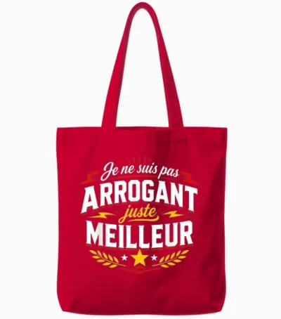 Humour Drôle Citation Ego Je Ne Suis Pas Arrogant Tote Bags - Red