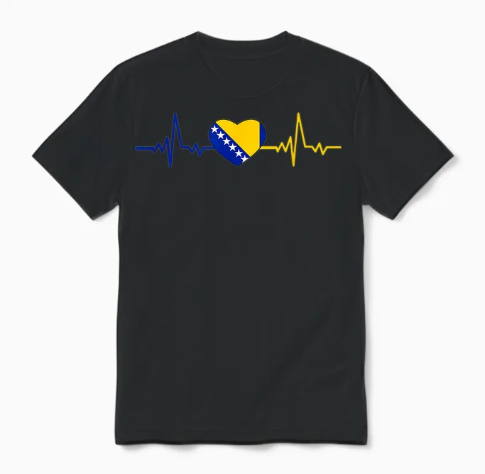 Bosnien Love Bosnien Flagge Bosnien Flagge Für Bosnier Mit Herz Unisex T-Shirt in Black