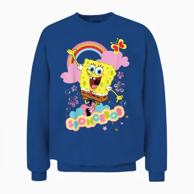 Spongebob Schwammkopf Blumen Und Regenbogen Unisex Sweatshirt - Royal