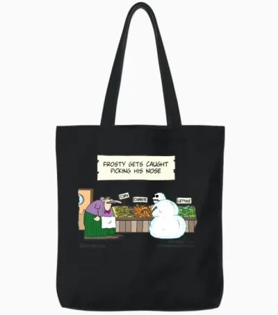 Nose Pick Tote Bags - Black