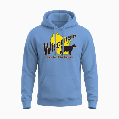 Funny Wisconsin Dairy Air Humor Parody Clothing Unisex Hoodie - Carolina Blue