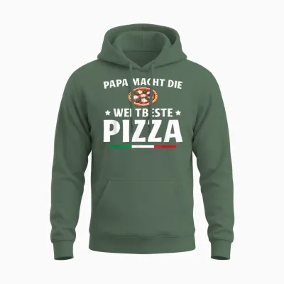 Herren Pizzabäcker Papa Macht Die Weltbeste Pizza Unisex Hoodie - Military Green